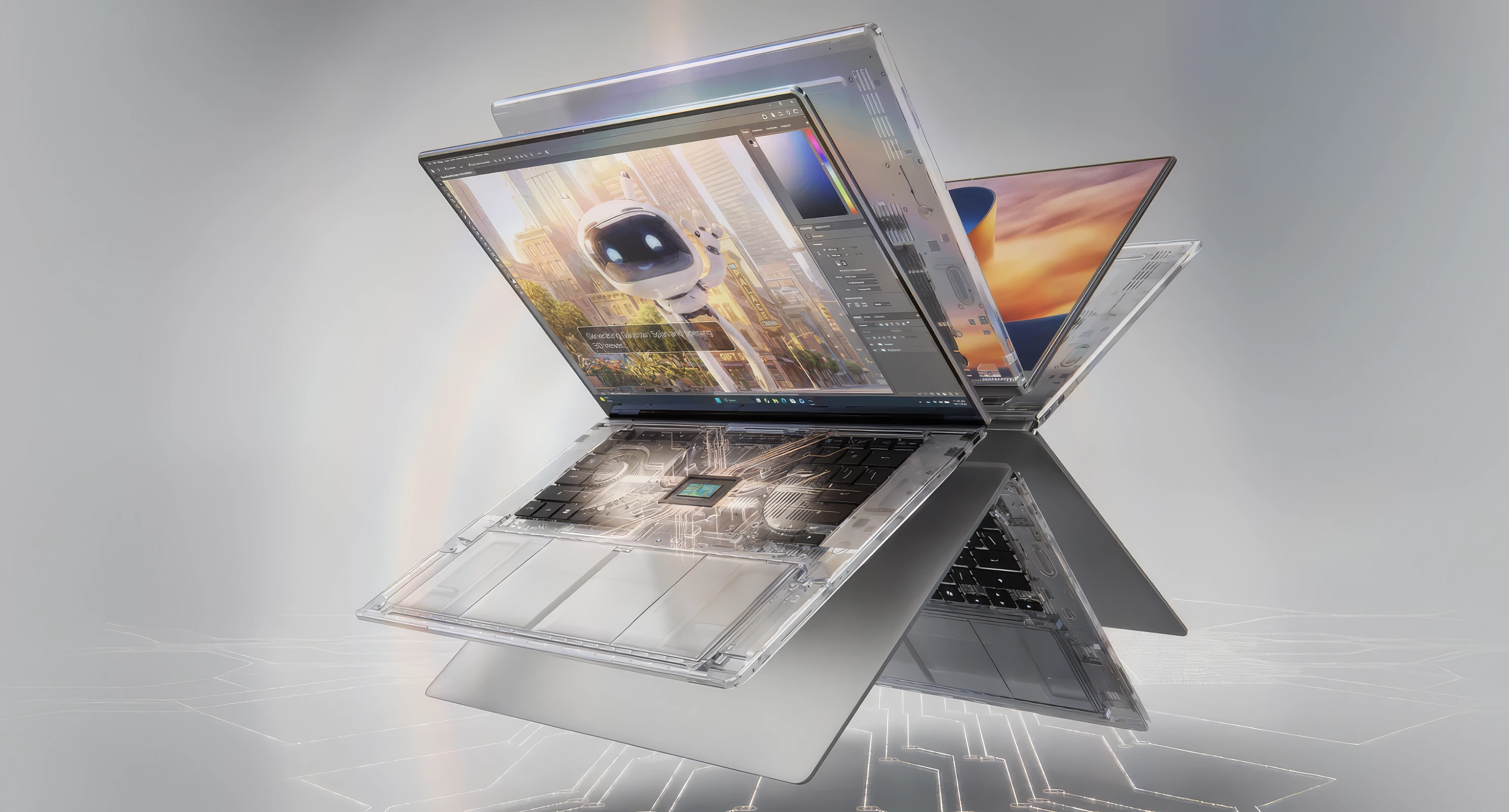 NVIDIA RTX Spark laptop shown open with its internal SoC highlighted