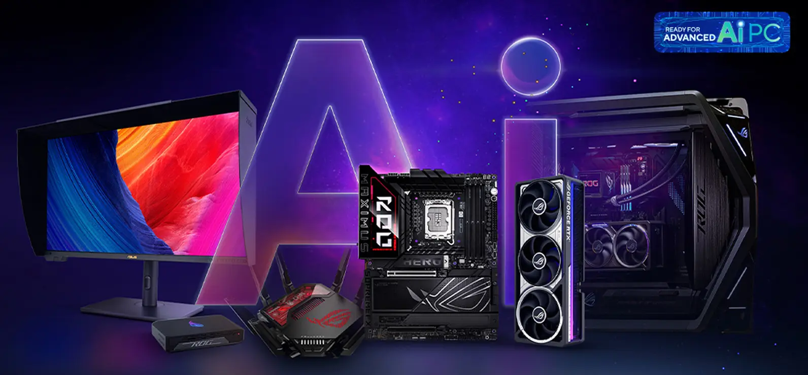 ASUS AI PC ecosystem showing integrated components and technology