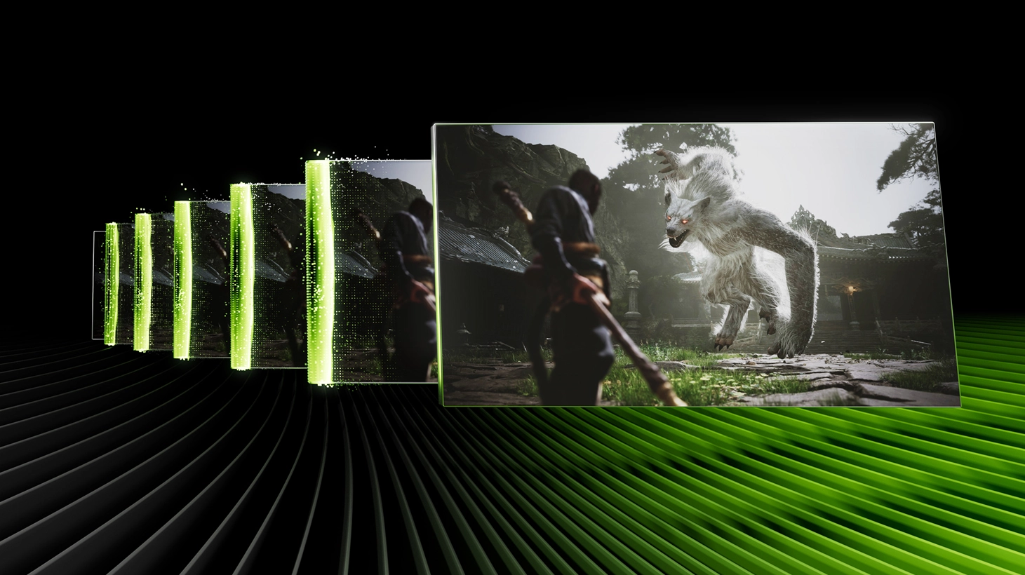 NVIDIA DLSS 4.5 technology demonstration with AI-powered upscaling