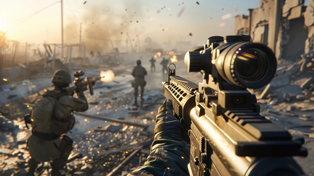 Shooter game with high FPS, responsive gameplay and sharp long-distance visuals