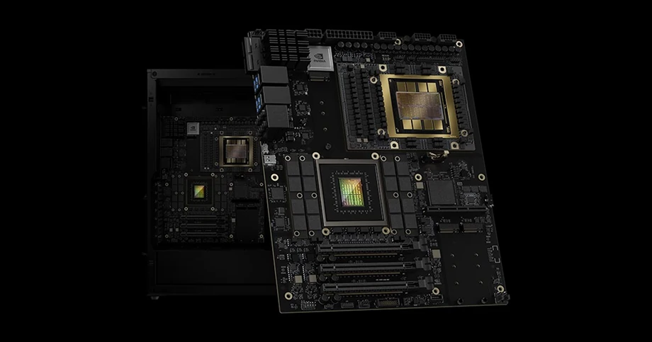 Diagram showing NVIDIA Grace Blackwell AI supercomputer architecture