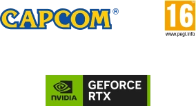 CAPCOM, NVIDIA GeForce, PEGI 16 logos