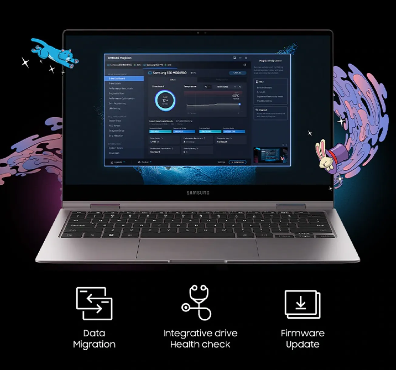 Samsung Magician software for SSD optimization and management