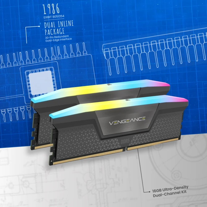 CORSAIR Vengeance RGB Grey 16GB 6000MHz DDR5 Memory Kit